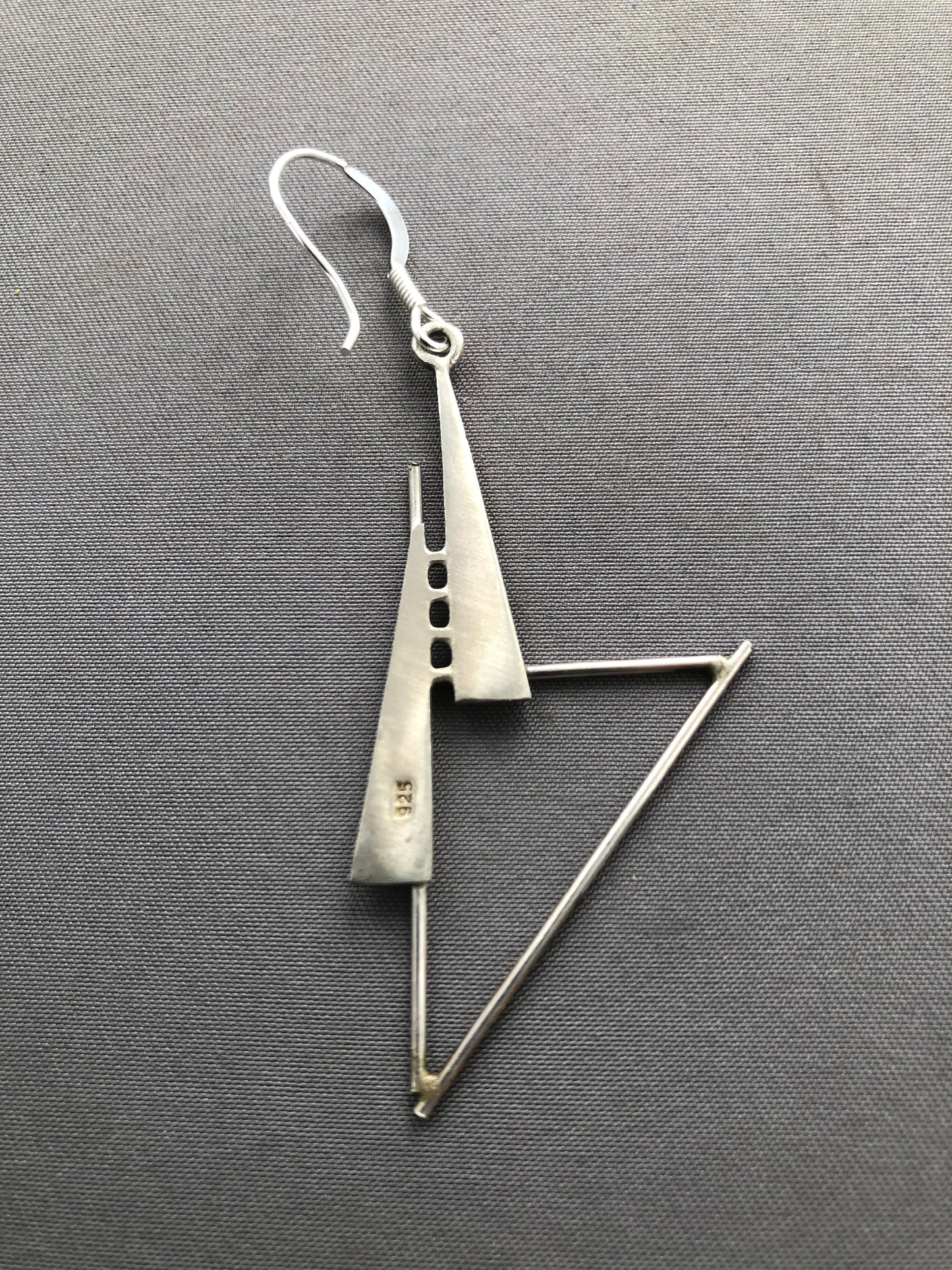 Ladies Art deco silver earrings