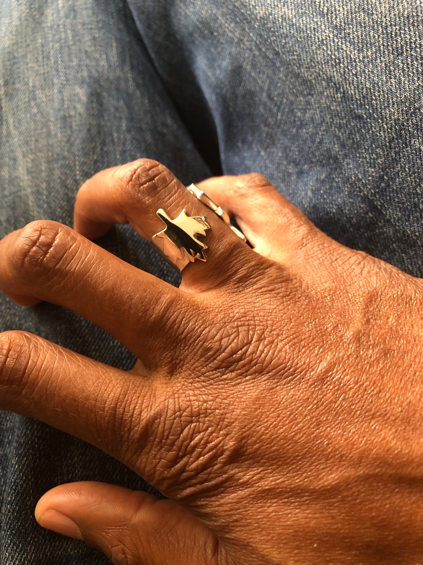 Ladies solid silver Canada ring