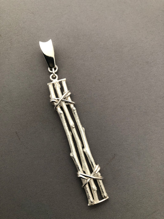 Solid silver old fence pendant