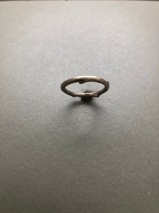 Unisex solid silver twig ring