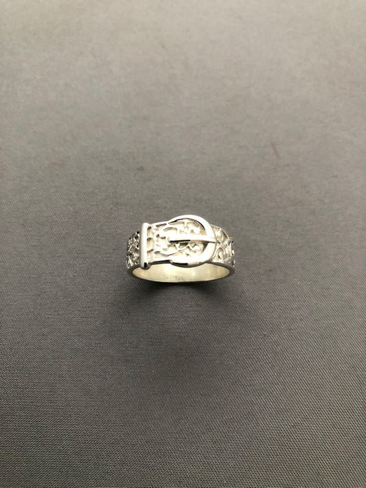 Solid silver small buckle ring 2