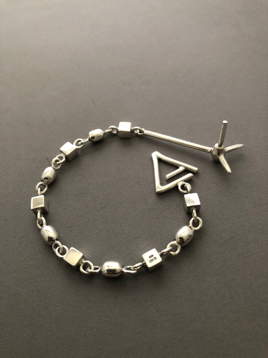 Men’s solid silver spike bracelet