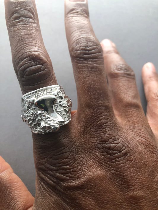 Men’s solid silver saddle ring