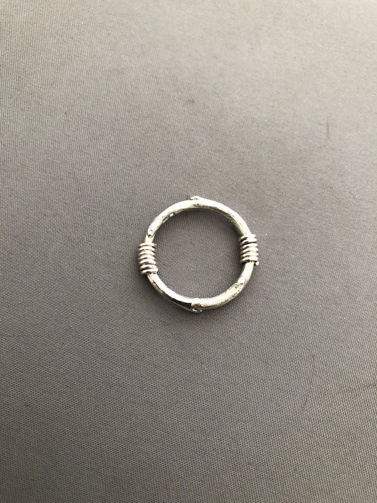 Men’s solid silver twig spring ring
