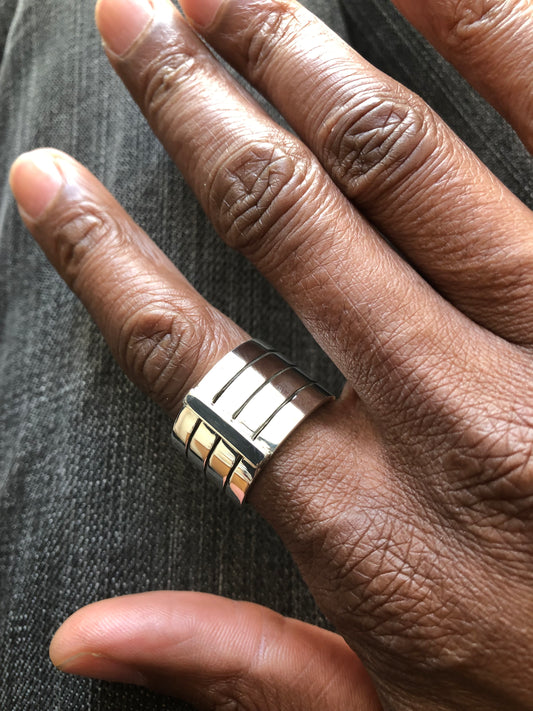 Men’s solid silver hand made ring 1