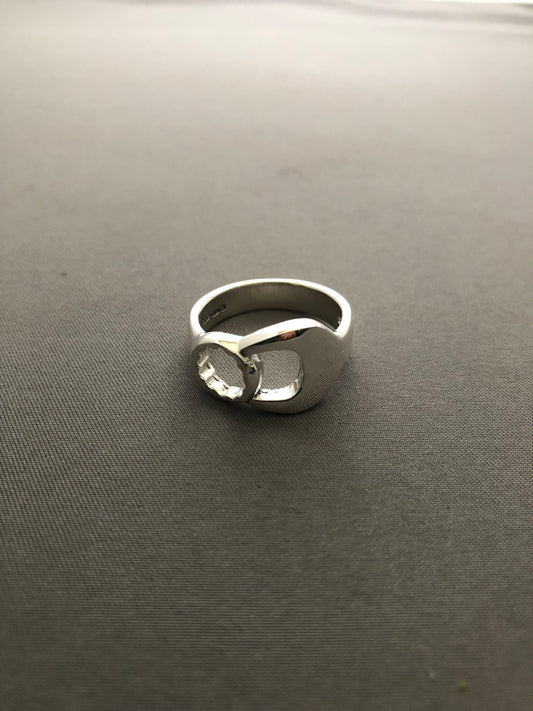Solid silver spanner ring
