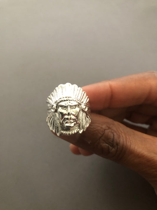 Solid silver Apache Indian ring