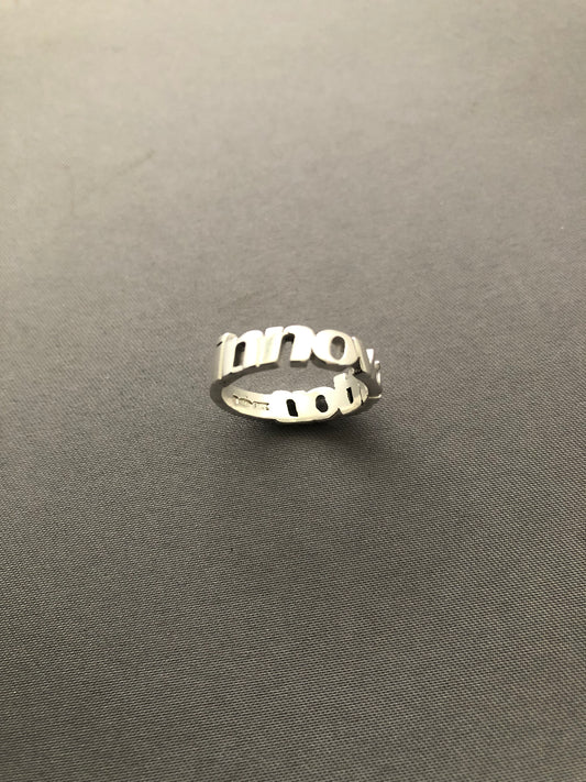Solid silver innovation ring lowercase