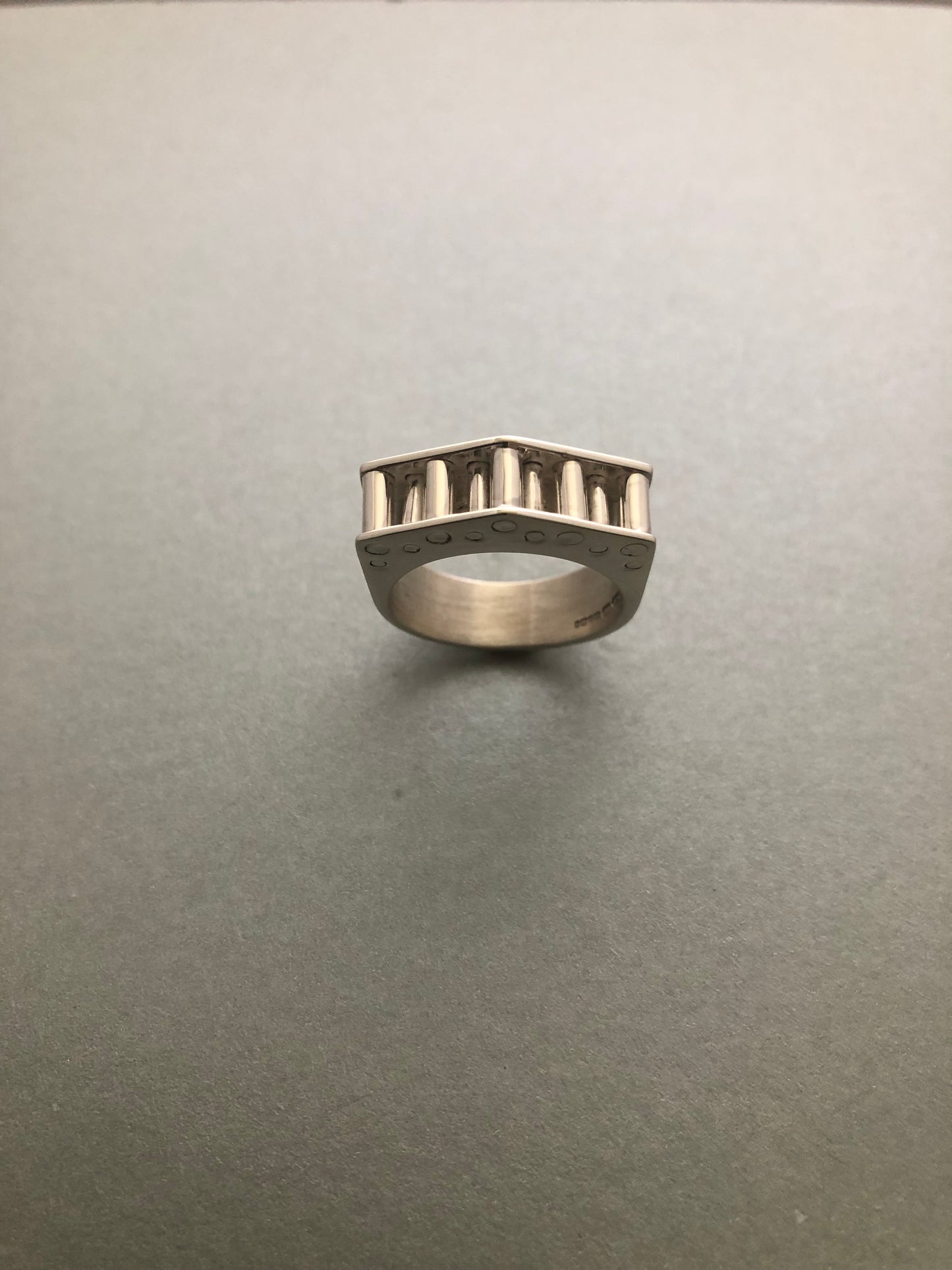 Silver structured ring