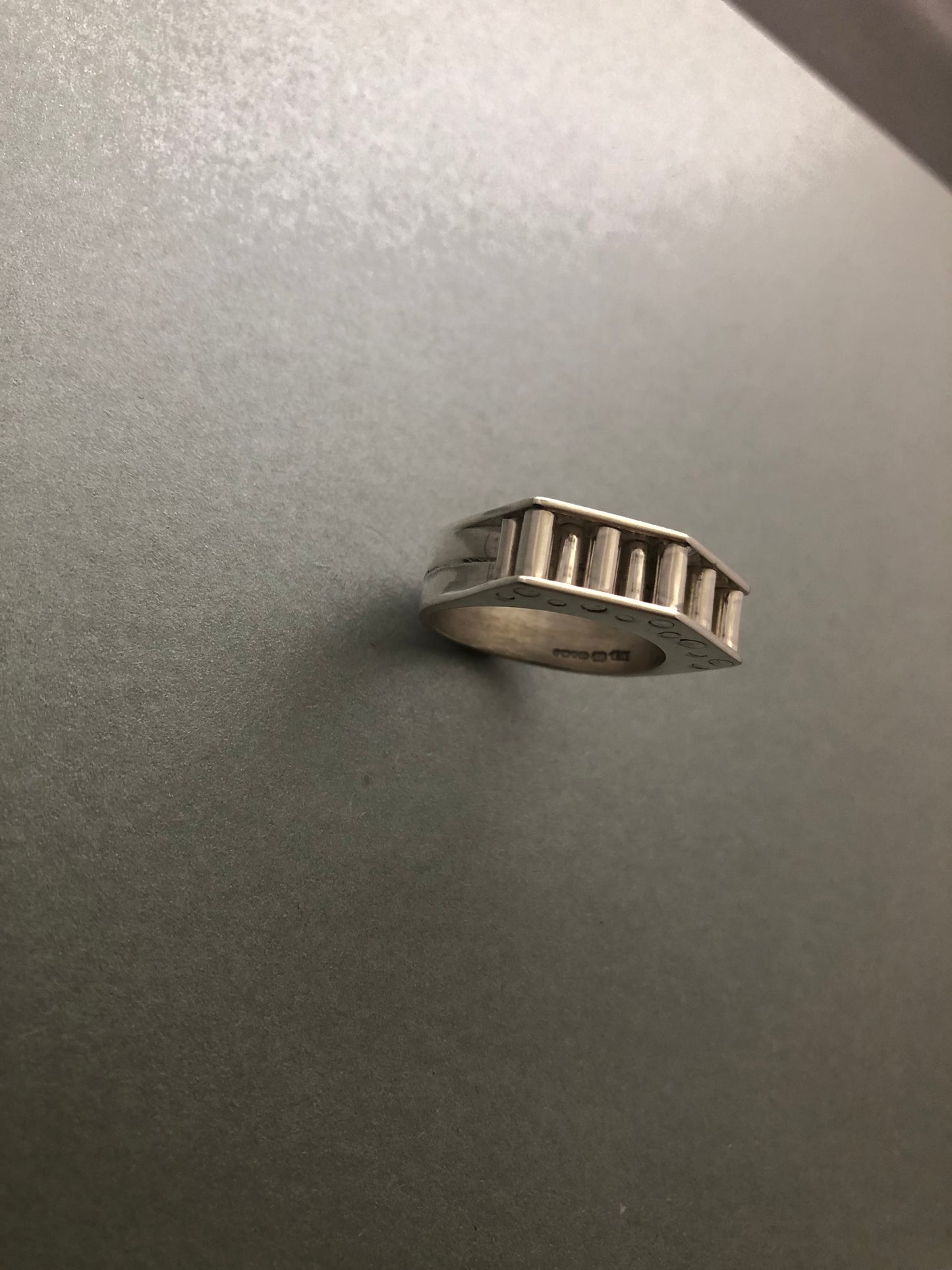 Silver structured ring