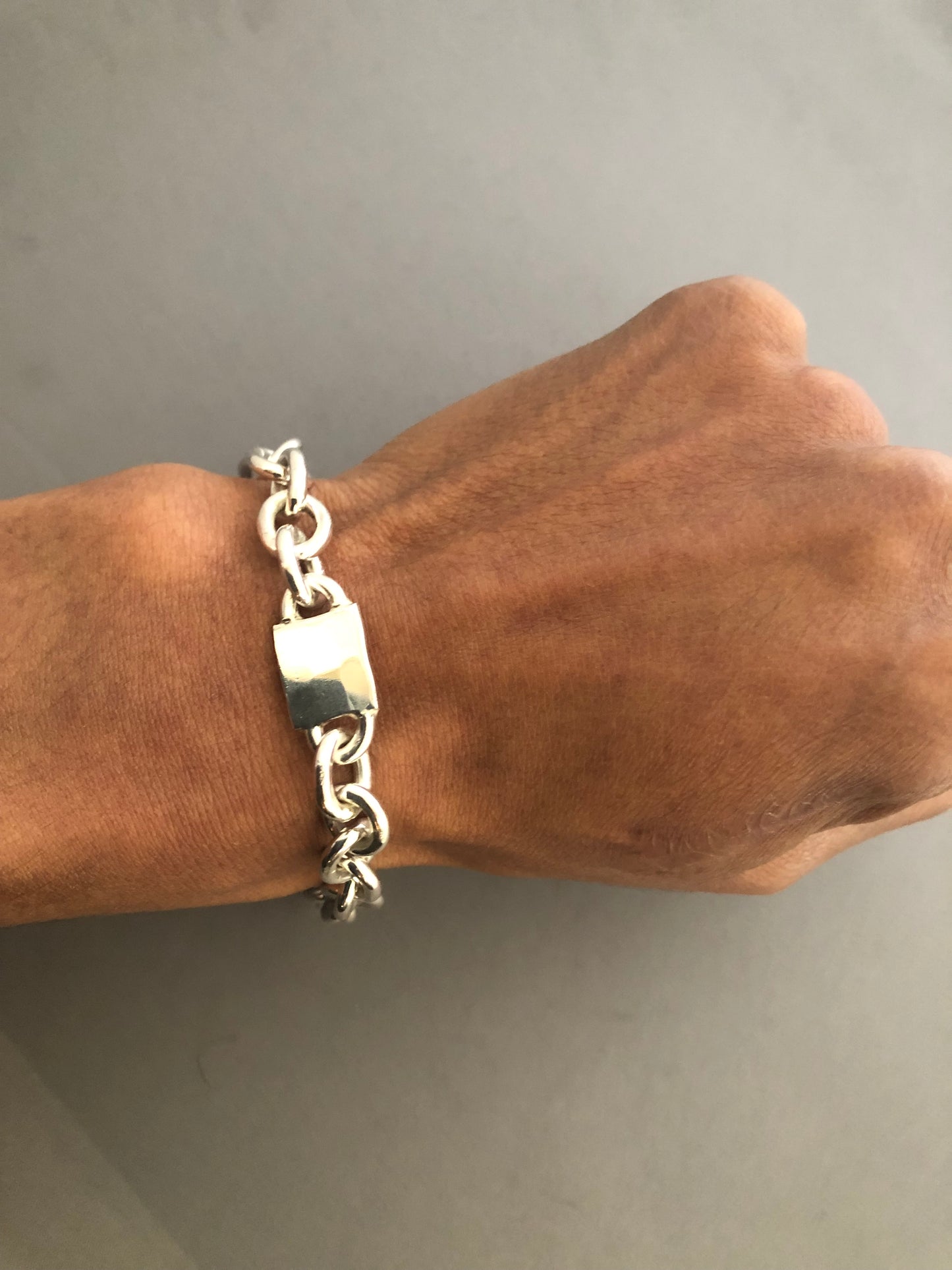 Heavy solid sterling silver large hallmarks bracelet