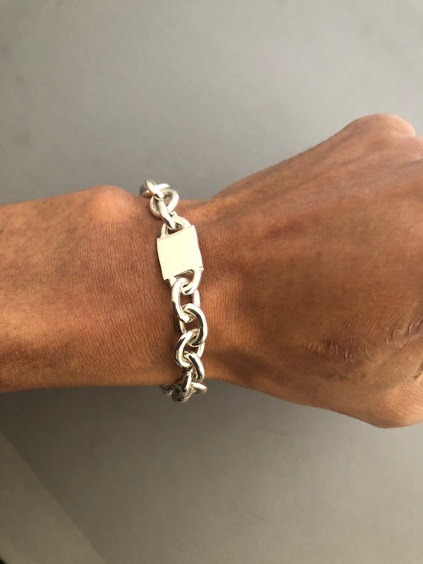 Heavy solid sterling silver large hallmarks bracelet