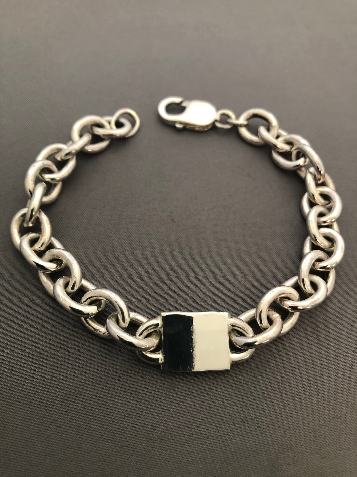 Heavy solid sterling silver large hallmarks bracelet