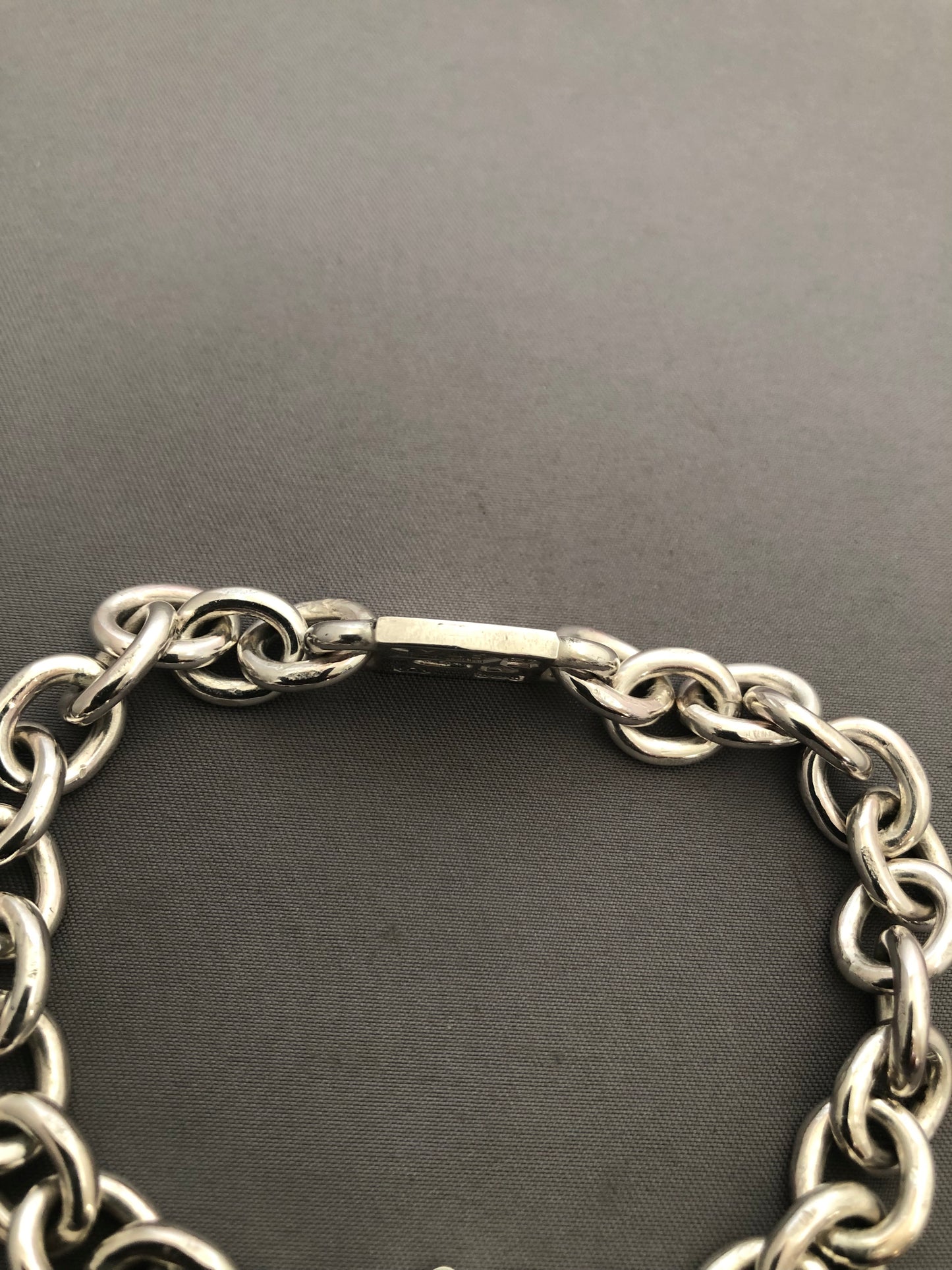Heavy solid sterling silver large hallmarks bracelet