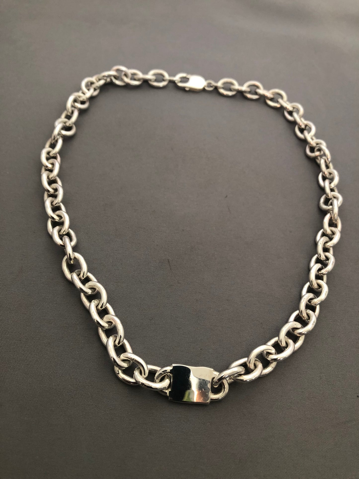 Heavy solid sterling silver large hallmarks chain