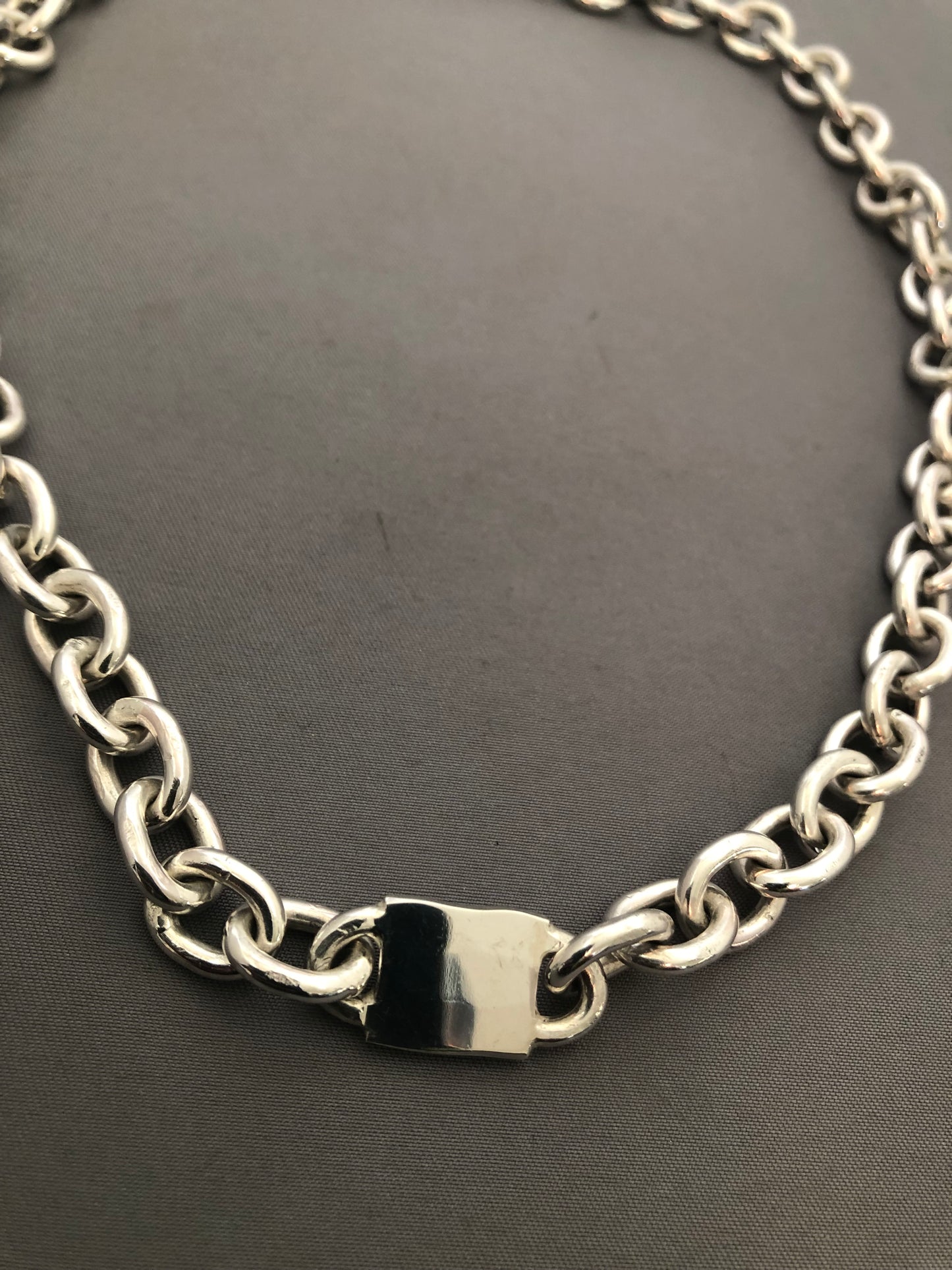 Heavy solid sterling silver large hallmarks chain