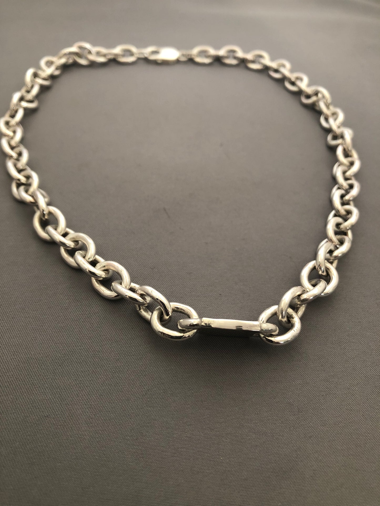 Heavy solid sterling silver large hallmarks chain
