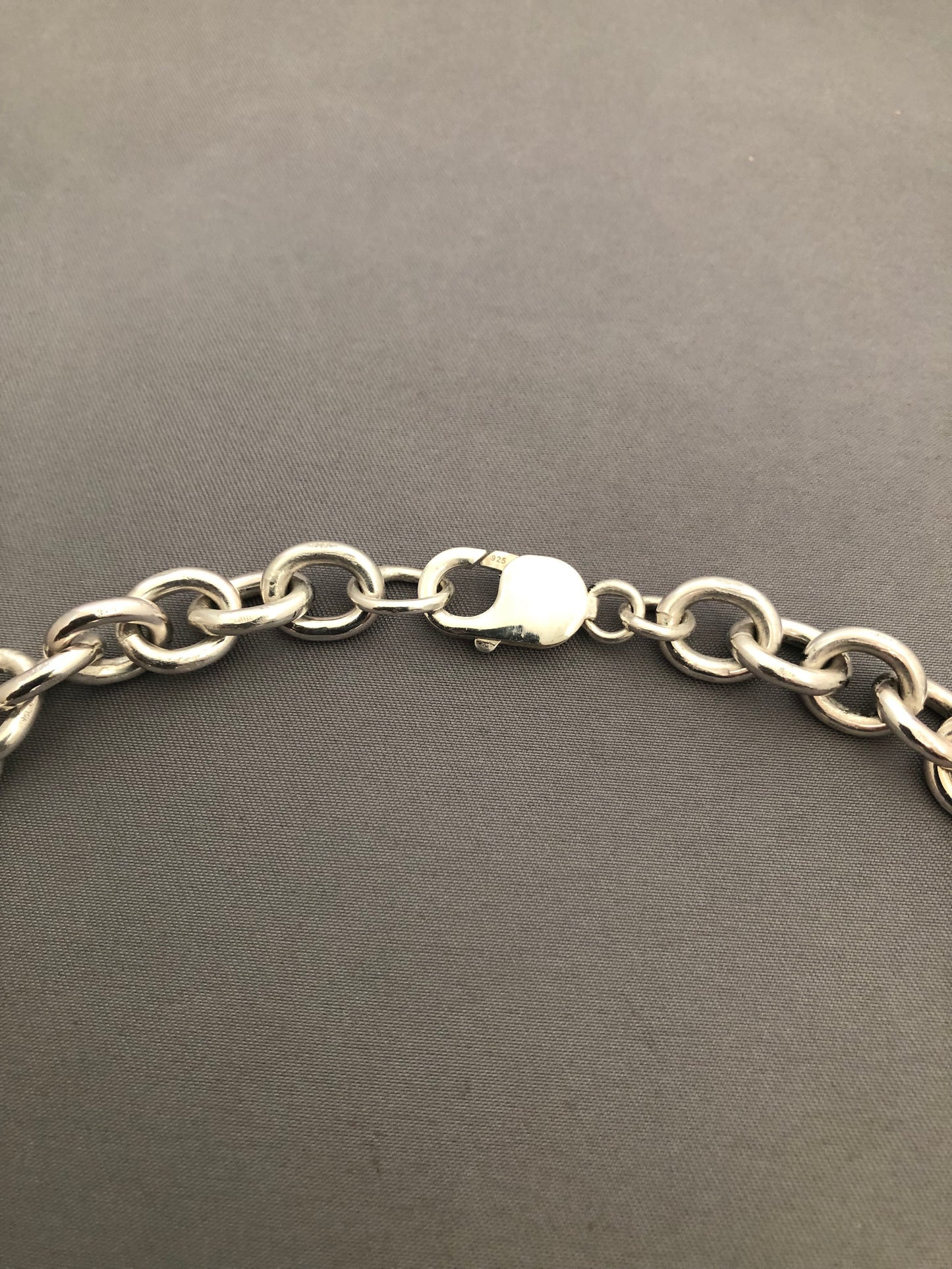 Heavy solid sterling silver large hallmarks chain